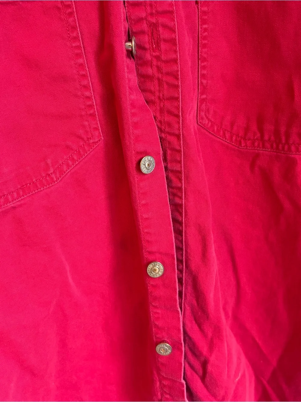Levi's Red Vintage 90s Long-Sleeve Work Button-Down Shirt
